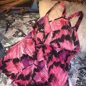 ELLE Sequins PinkPurple&Black ruffled Tank 💗M💜🖤